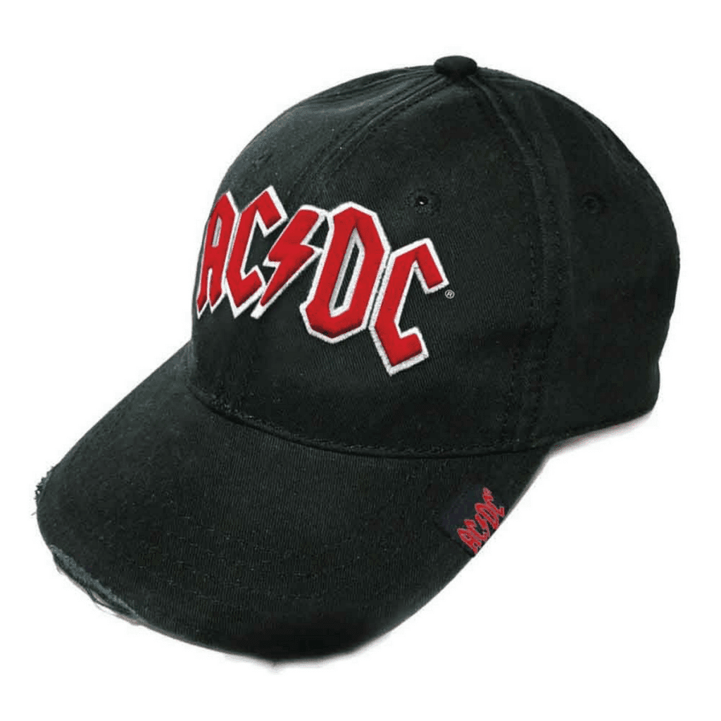 AC/DC Unisex Baseball Cap: Red Logo 1 AC/DC Unisex Baseball Cap: Red Logo