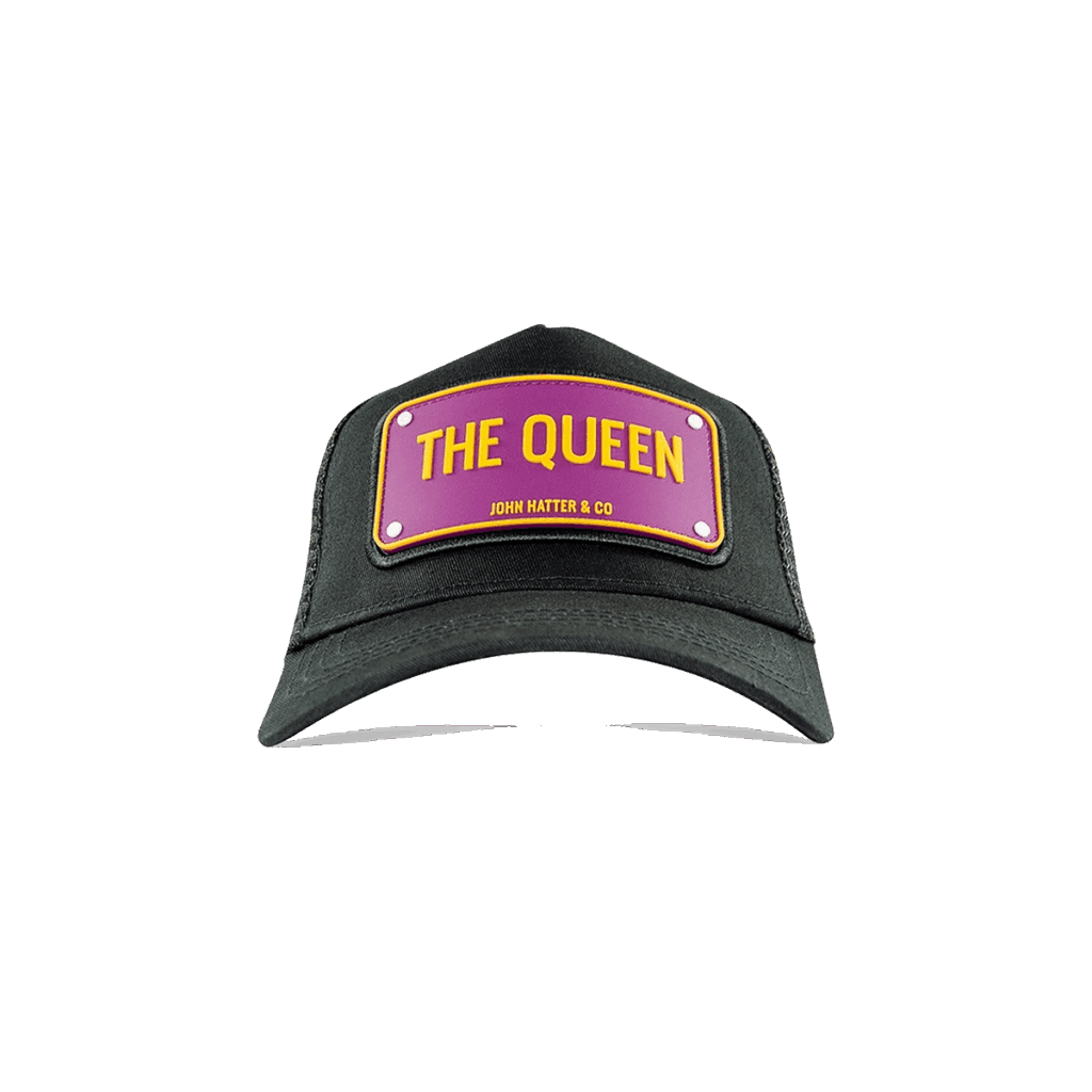 The queen Γυναικείο Μαύρο jockey καπέλο με rubber patch - John Hatter & Co