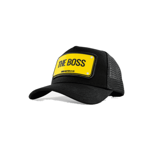 CJH-R-1094-U00 The Boss Μαύρο jockey καπέλο με rubber patch - John Hatter & Co 6