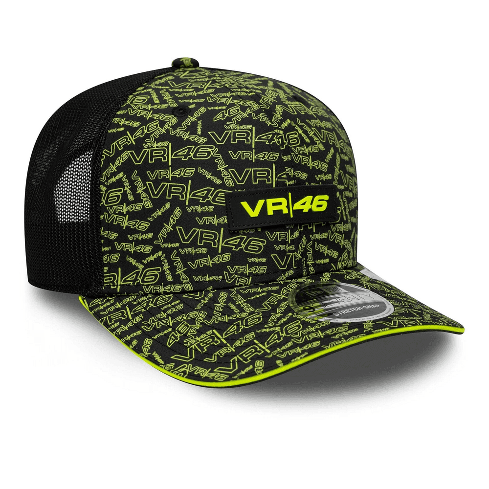 VR46 All Over Print Black 9SEVENTY Stretch Snap Cap 1